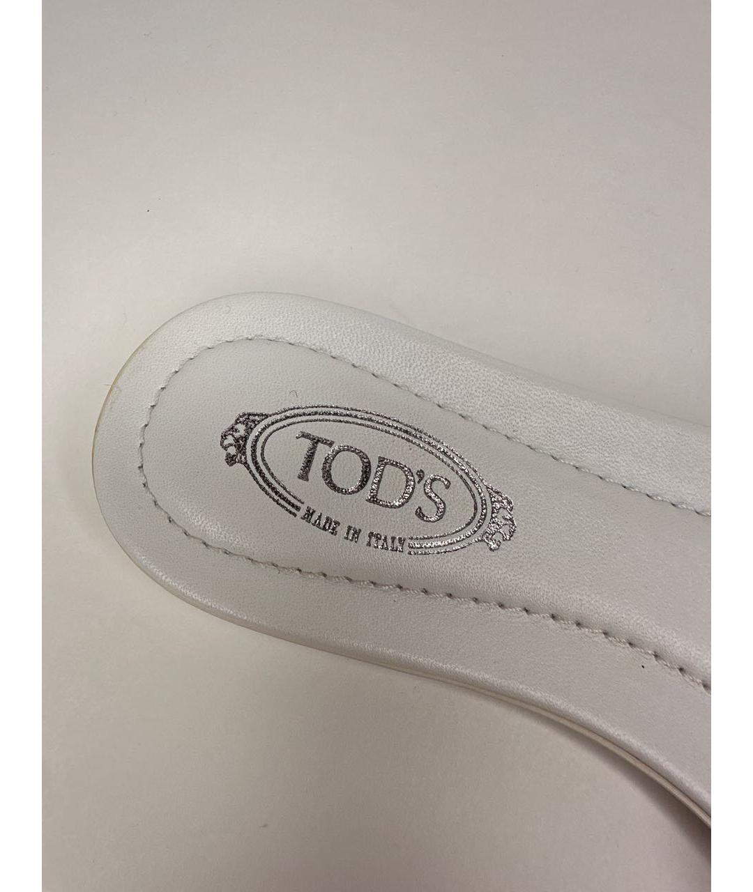 TOD'S Белые кожаные сабо, фото 2