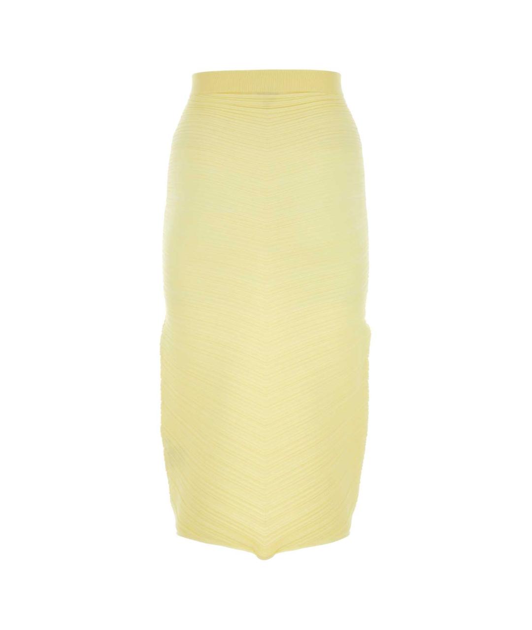 BOTTEGA VENETA Желтая хлопковая юбка миди, фото 2
