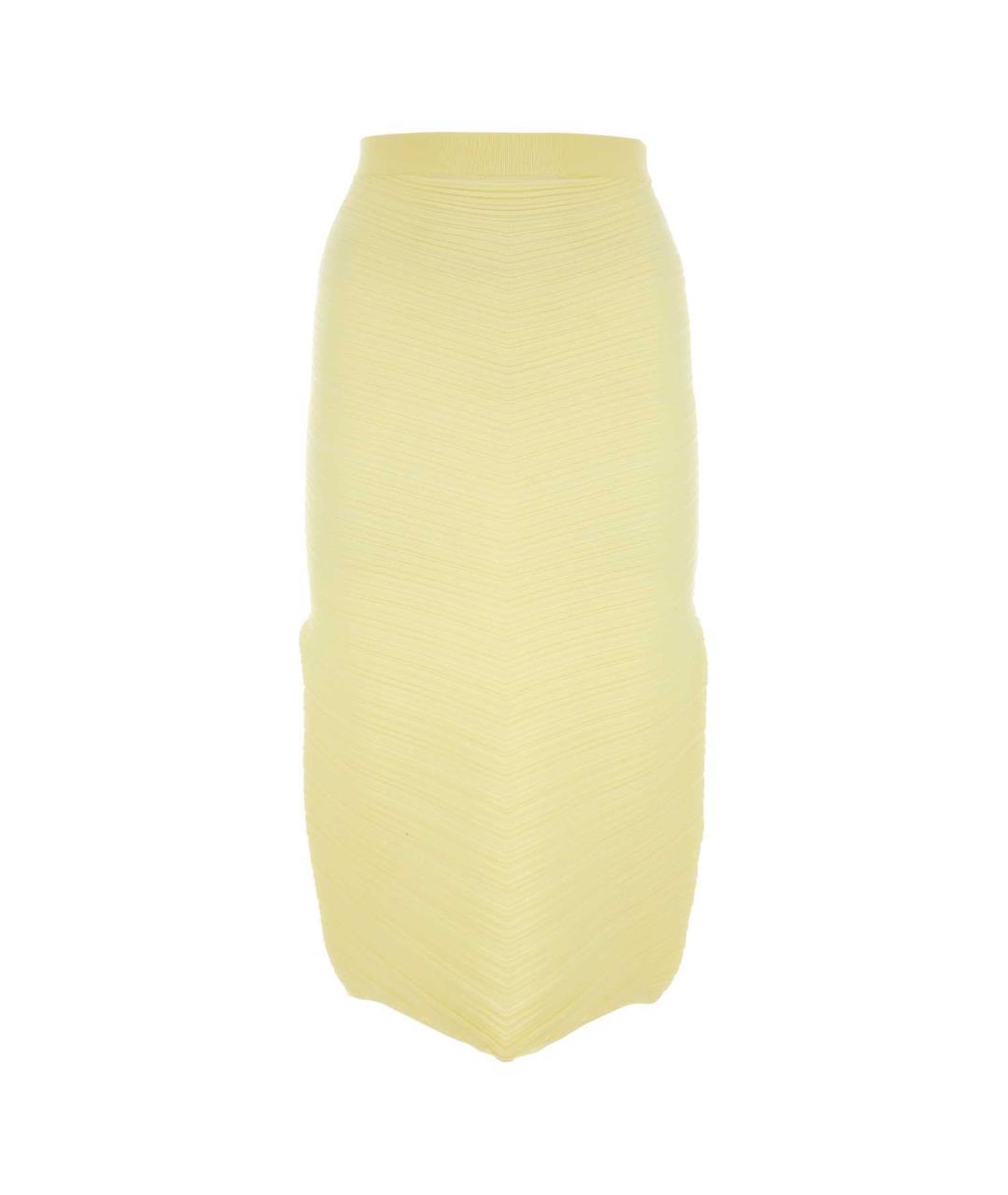 BOTTEGA VENETA Желтая хлопковая юбка миди, фото 1