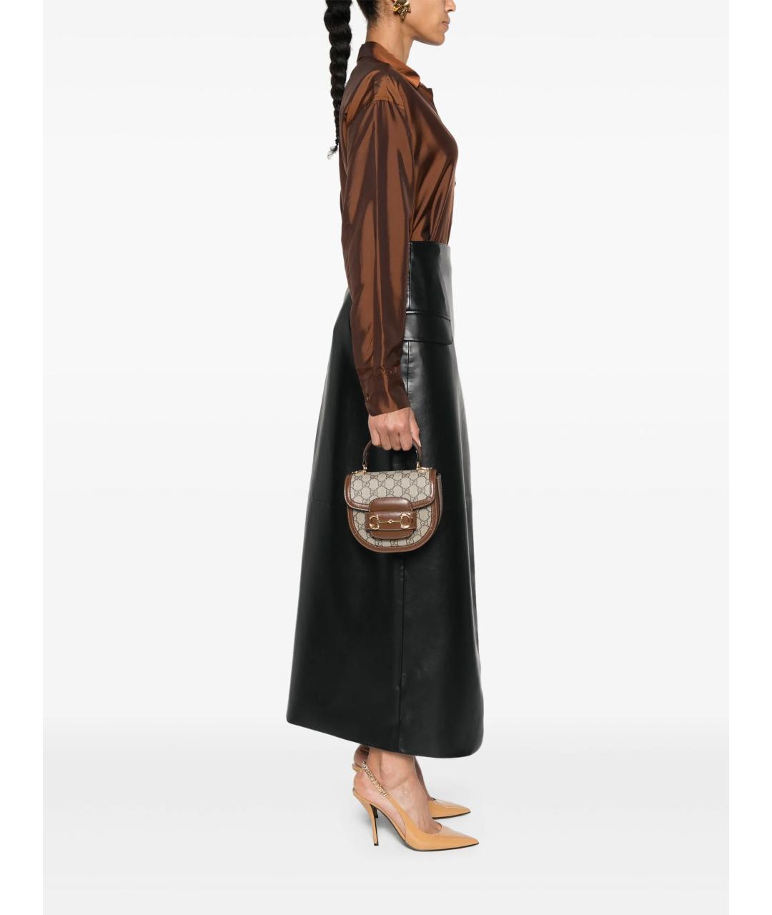 GUCCI Бежевая тканевая сумка с короткими ручками, фото 4