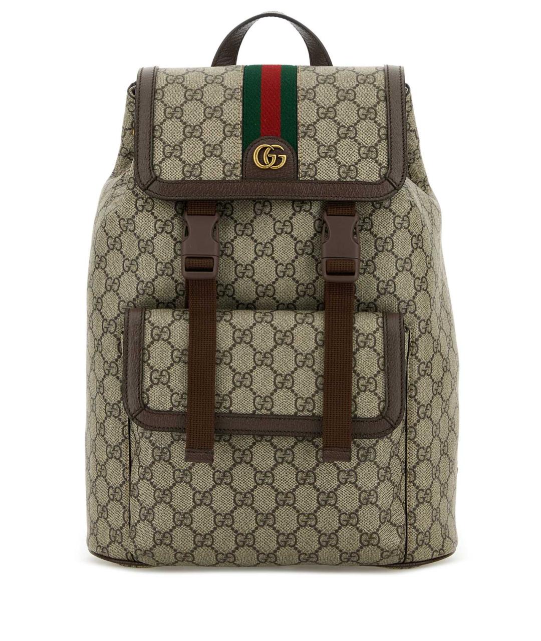 GUCCI Бежевый тканевый рюкзак, фото 1