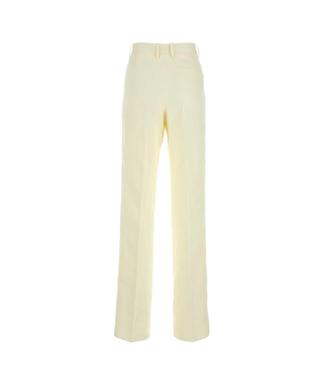 BOTTEGA VENETA Белые льняные прямые брюки, фото 2