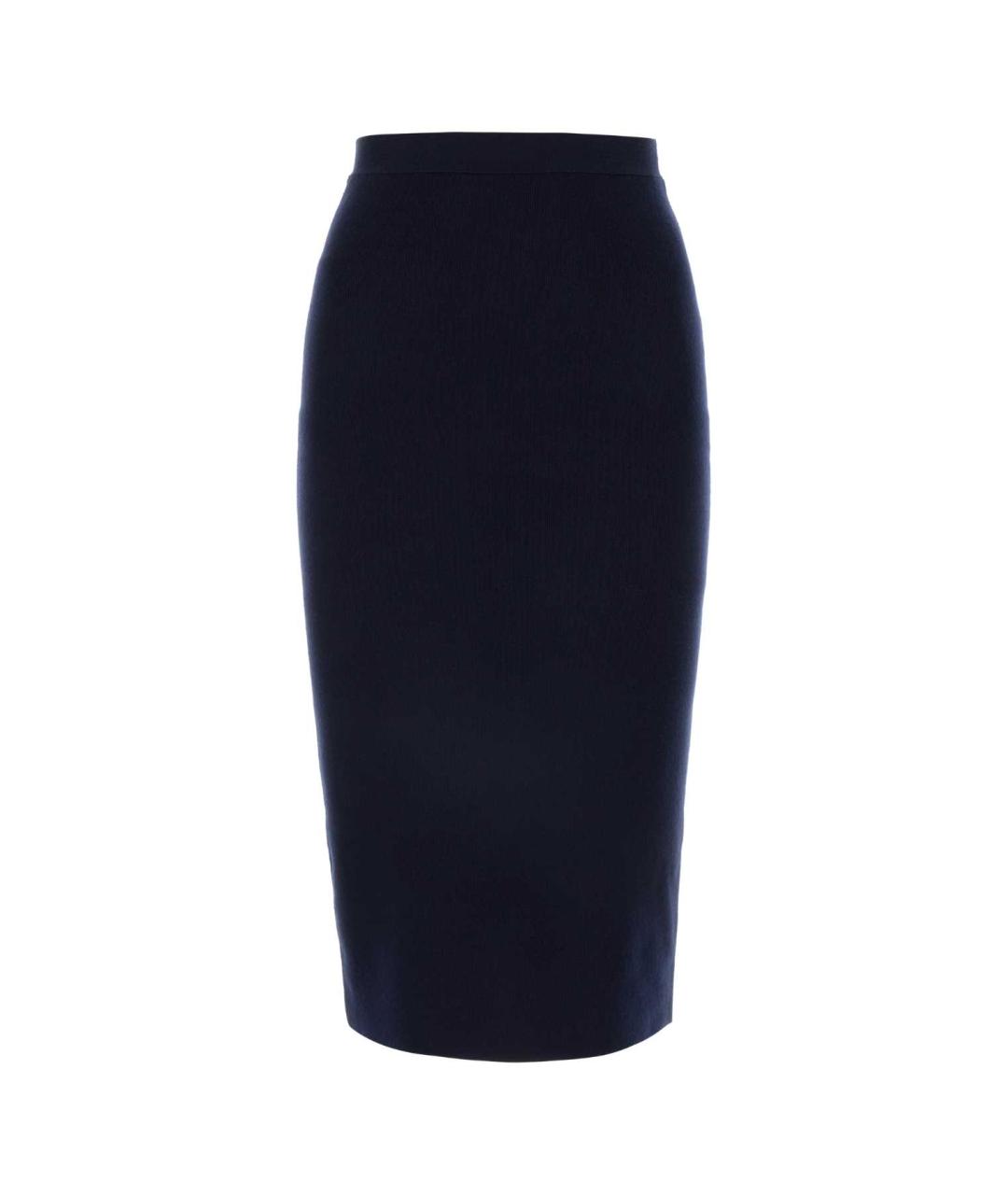 BOTTEGA VENETA Темно-синяя кашемировая юбка миди, фото 1