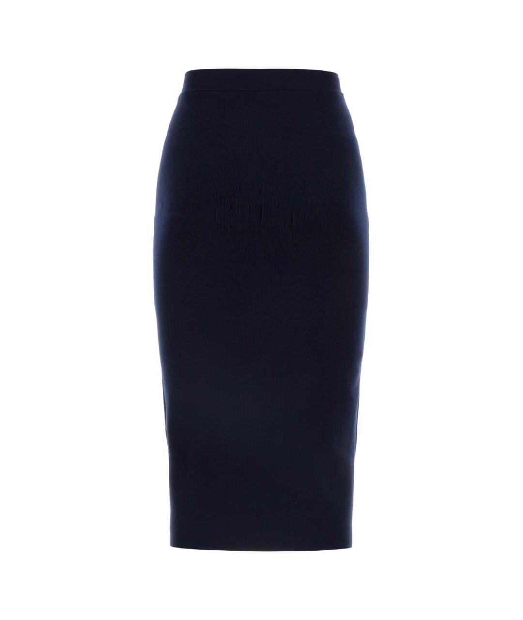 BOTTEGA VENETA Темно-синяя кашемировая юбка миди, фото 2