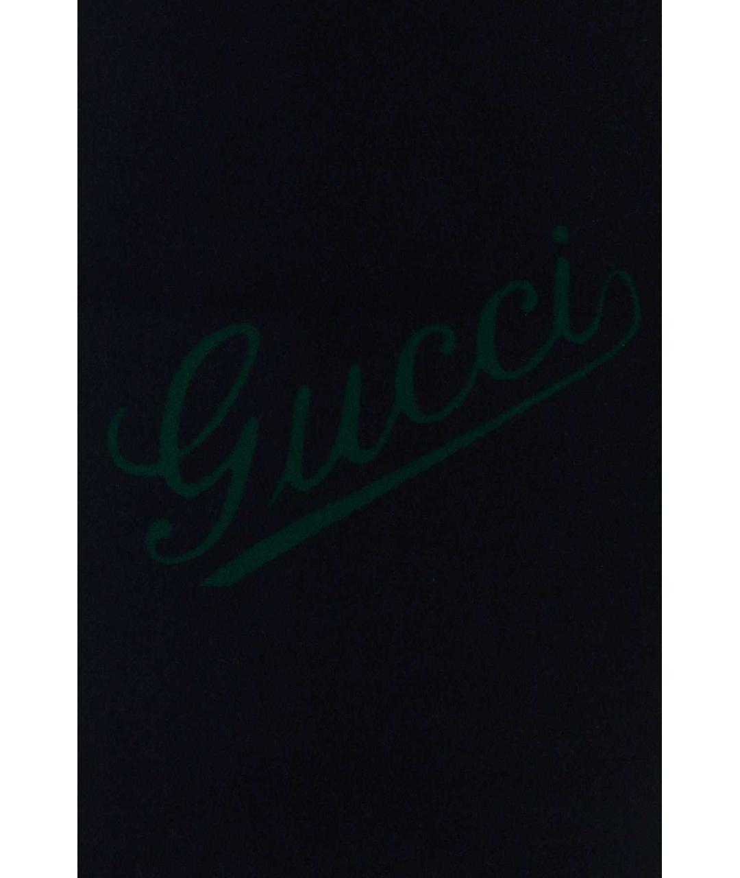 GUCCI Синий шерстяной шарф, фото 3