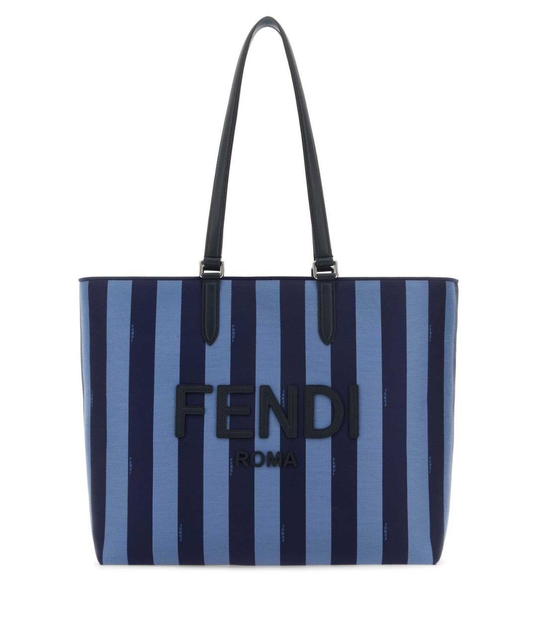 FENDI Синяя тканевая сумка тоут, фото 1