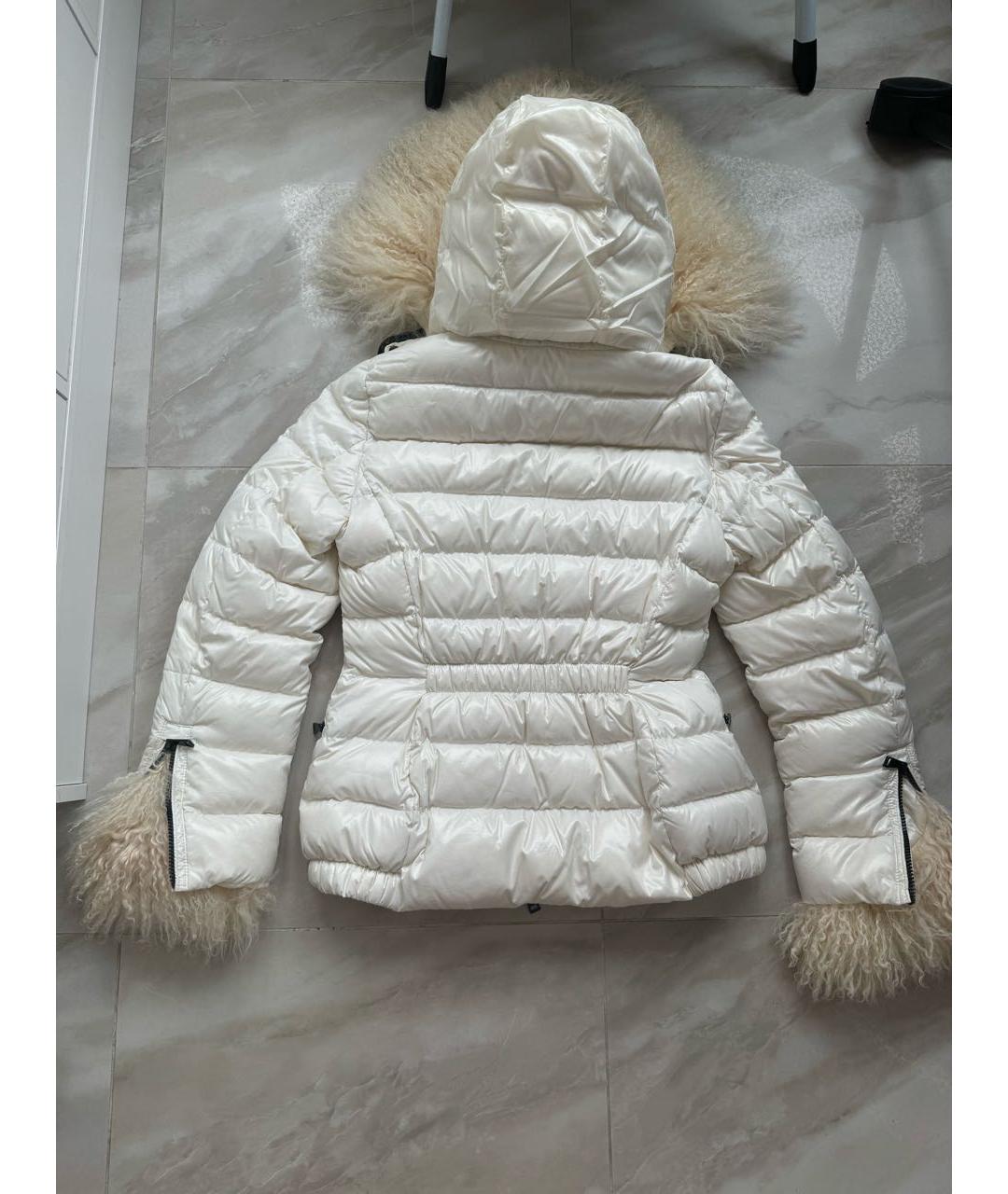 MONCLER Белый полиэстеровый пуховик, фото 4