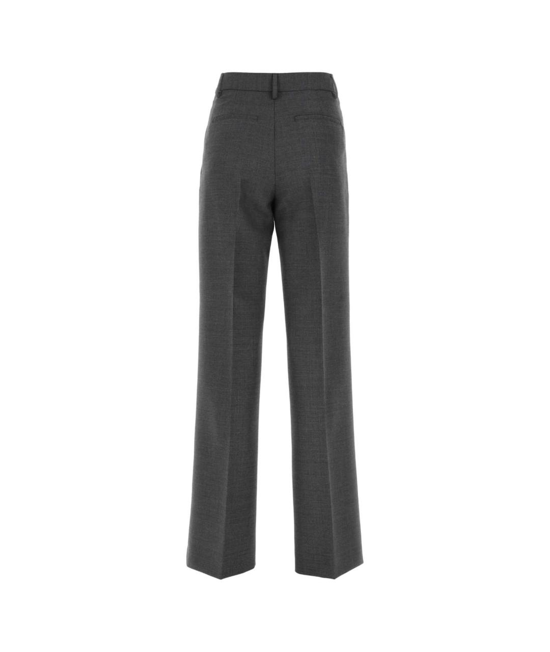 BURBERRY Серые шерстяные прямые брюки, фото 2