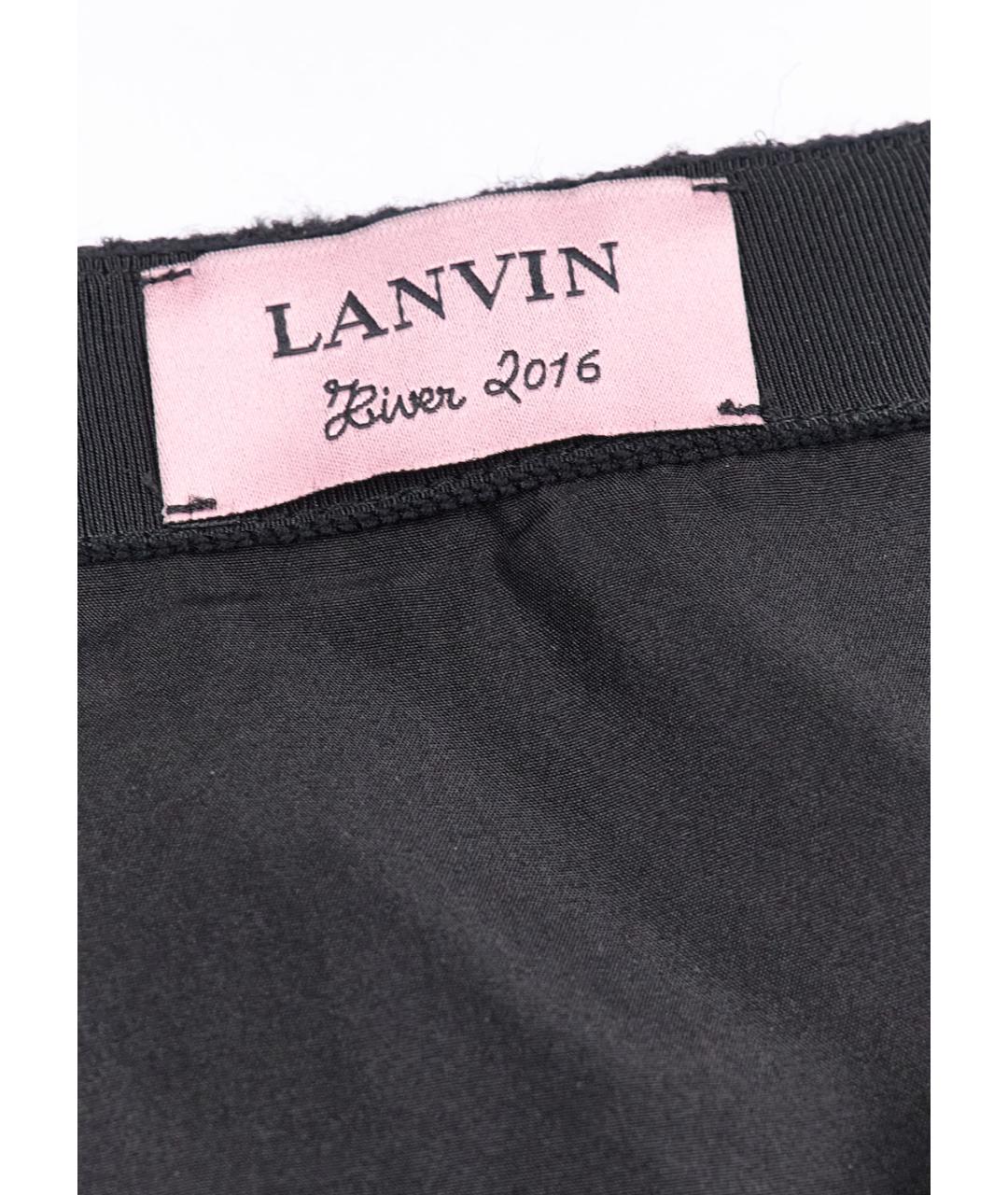 LANVIN Черная шерстяная юбка макси, фото 2