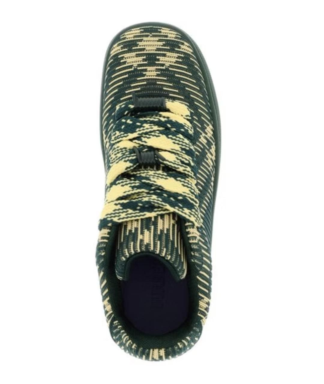 BURBERRY Зеленые синтетические низкие кроссовки / кеды, фото 4