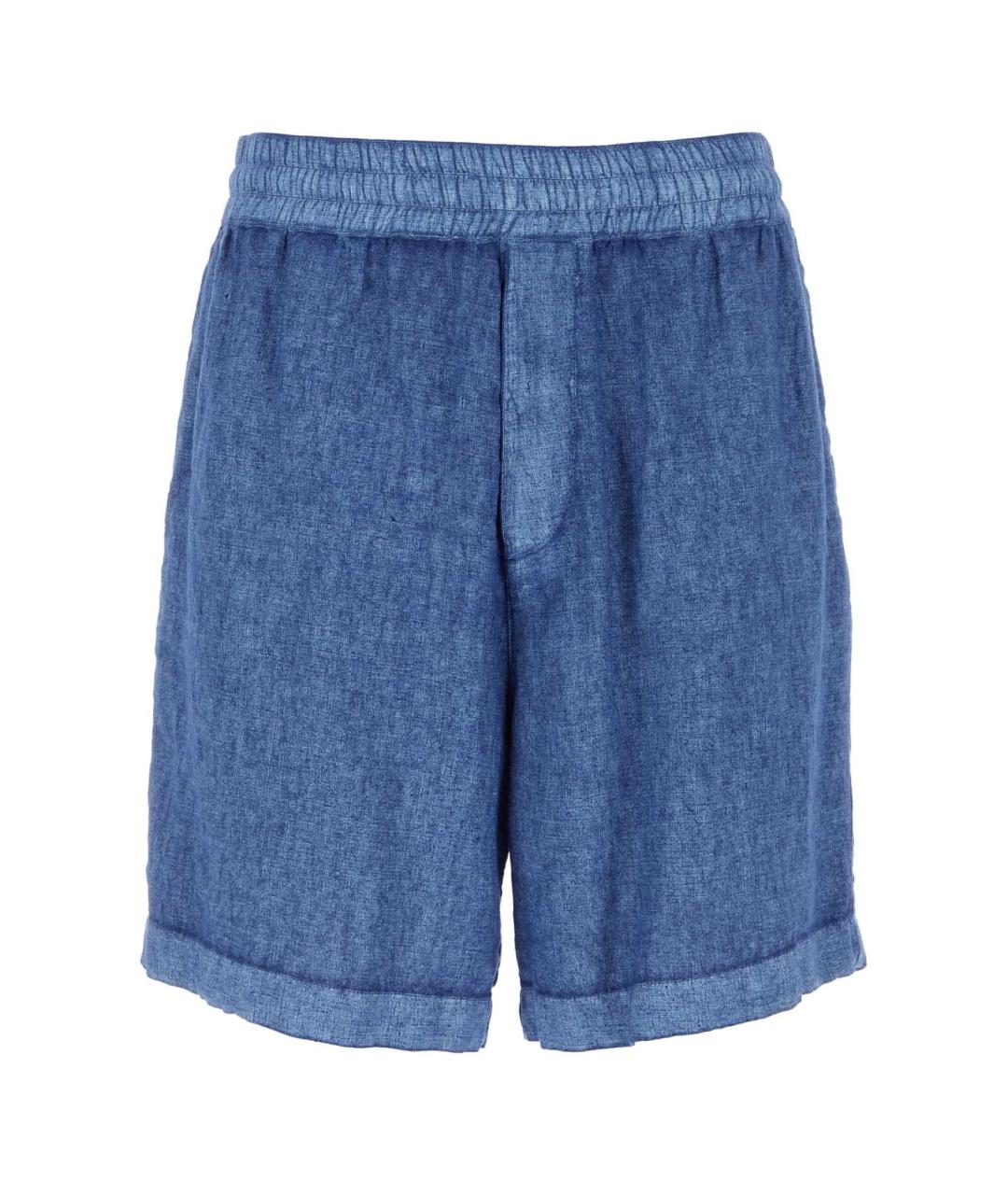 BURBERRY Синие льняные повседневные брюки, фото 1