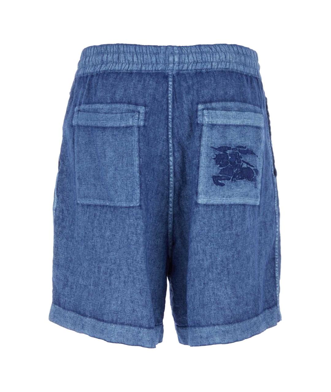 BURBERRY Синие льняные повседневные брюки, фото 2