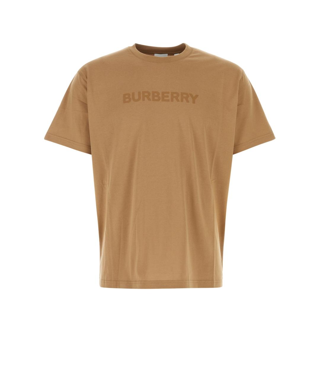 BURBERRY Бежевая хлопковая футболка, фото 1