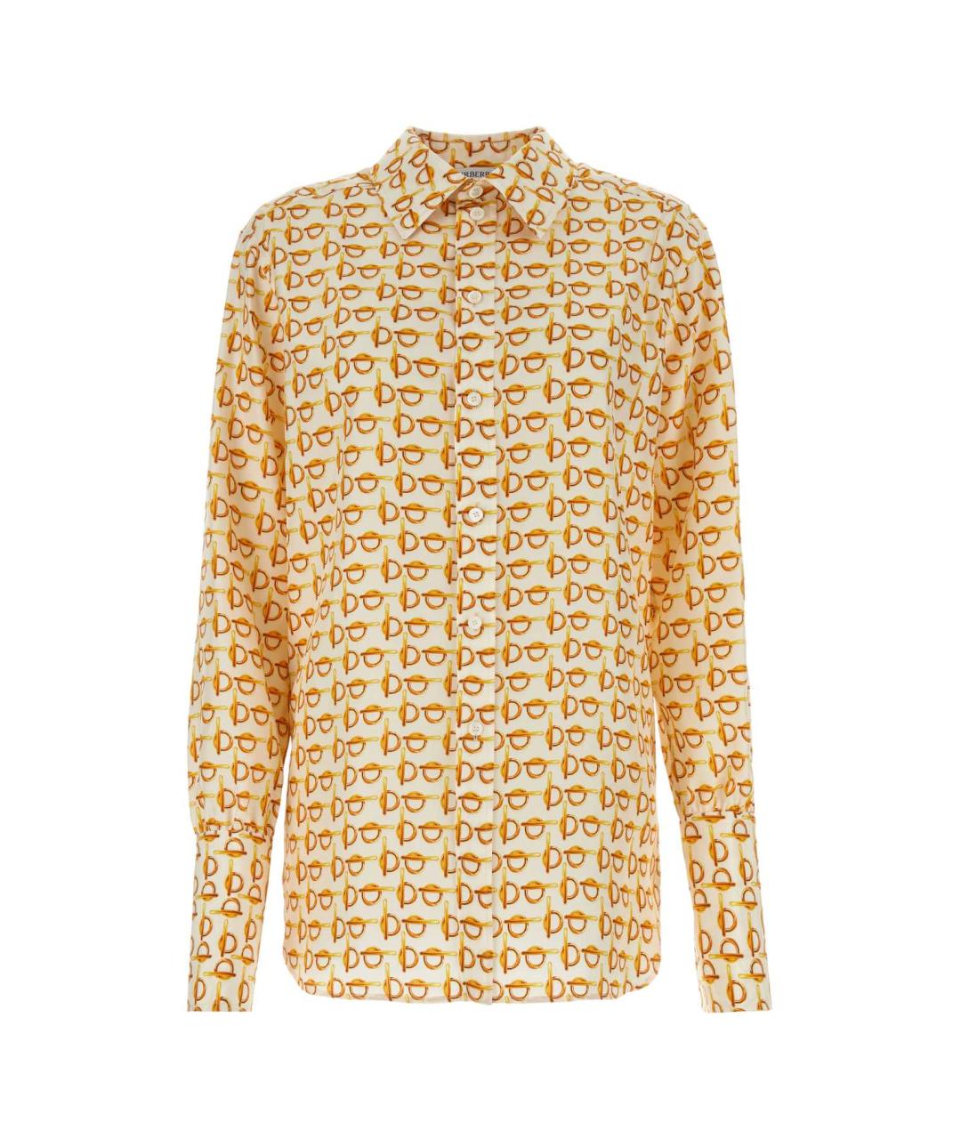 BURBERRY Бежевая шелковая рубашка, фото 1