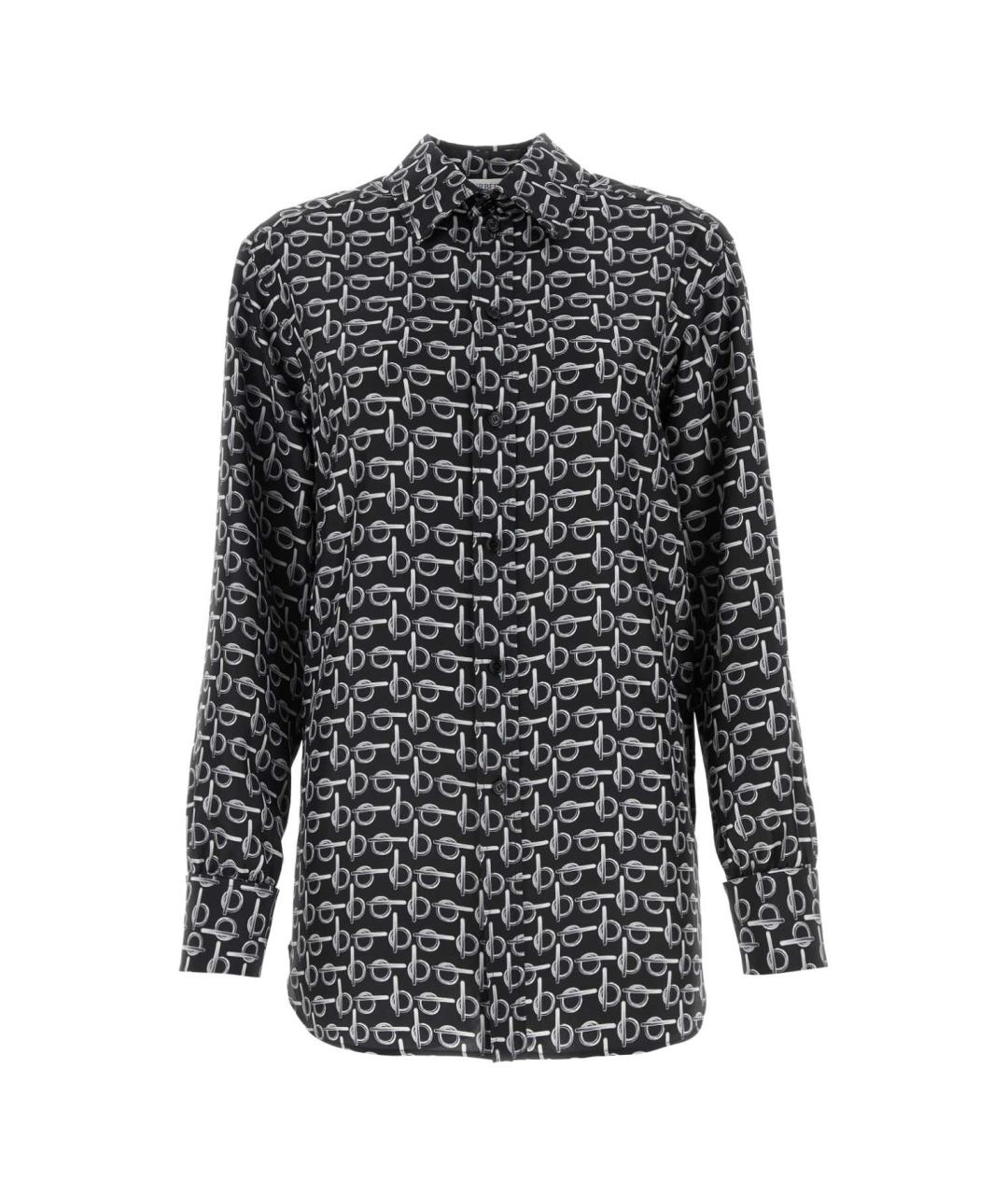BURBERRY Черная шелковая рубашка, фото 1