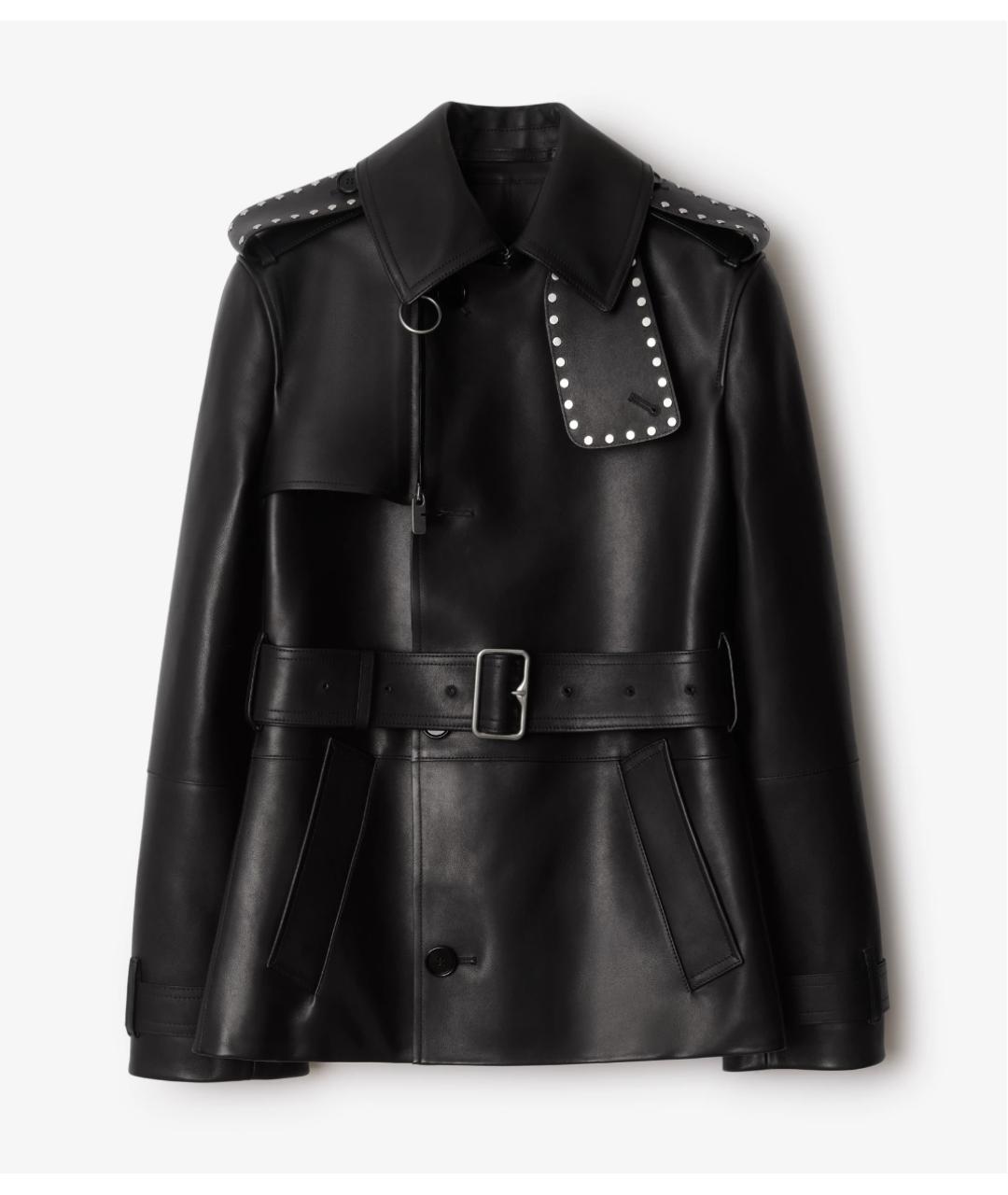 BURBERRY Черная кожаная куртка, фото 3