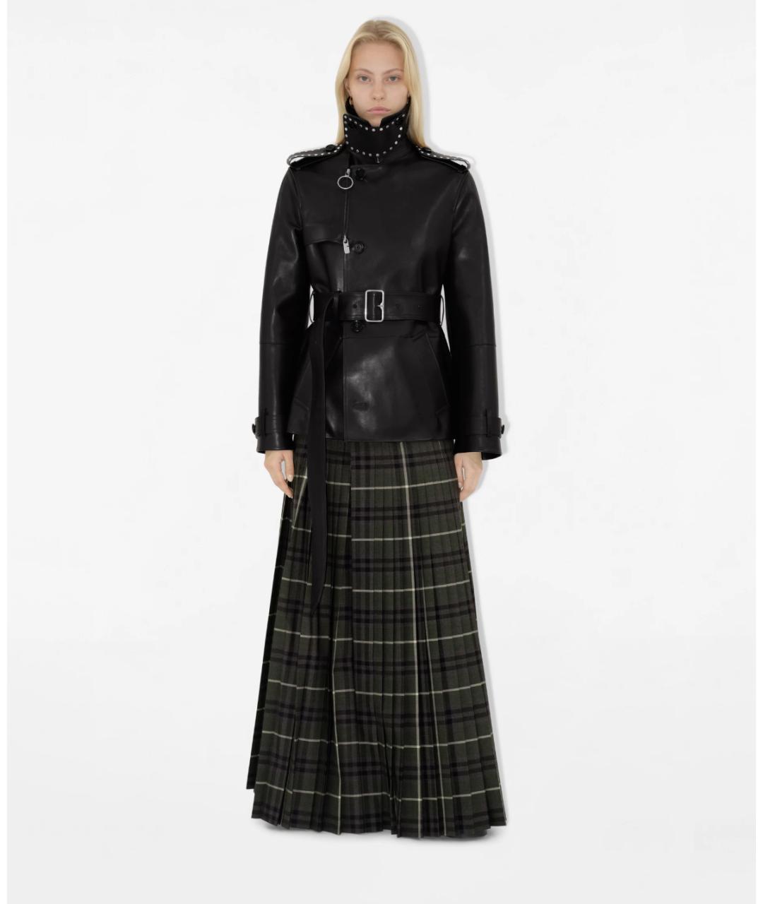 BURBERRY Черная кожаная куртка, фото 4