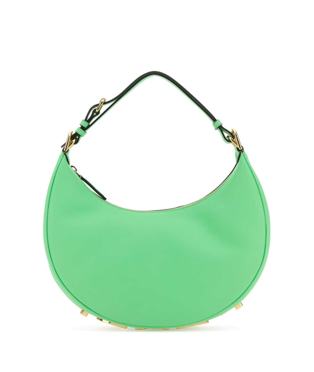 FENDI Зеленая кожаная сумка с короткими ручками, фото 1