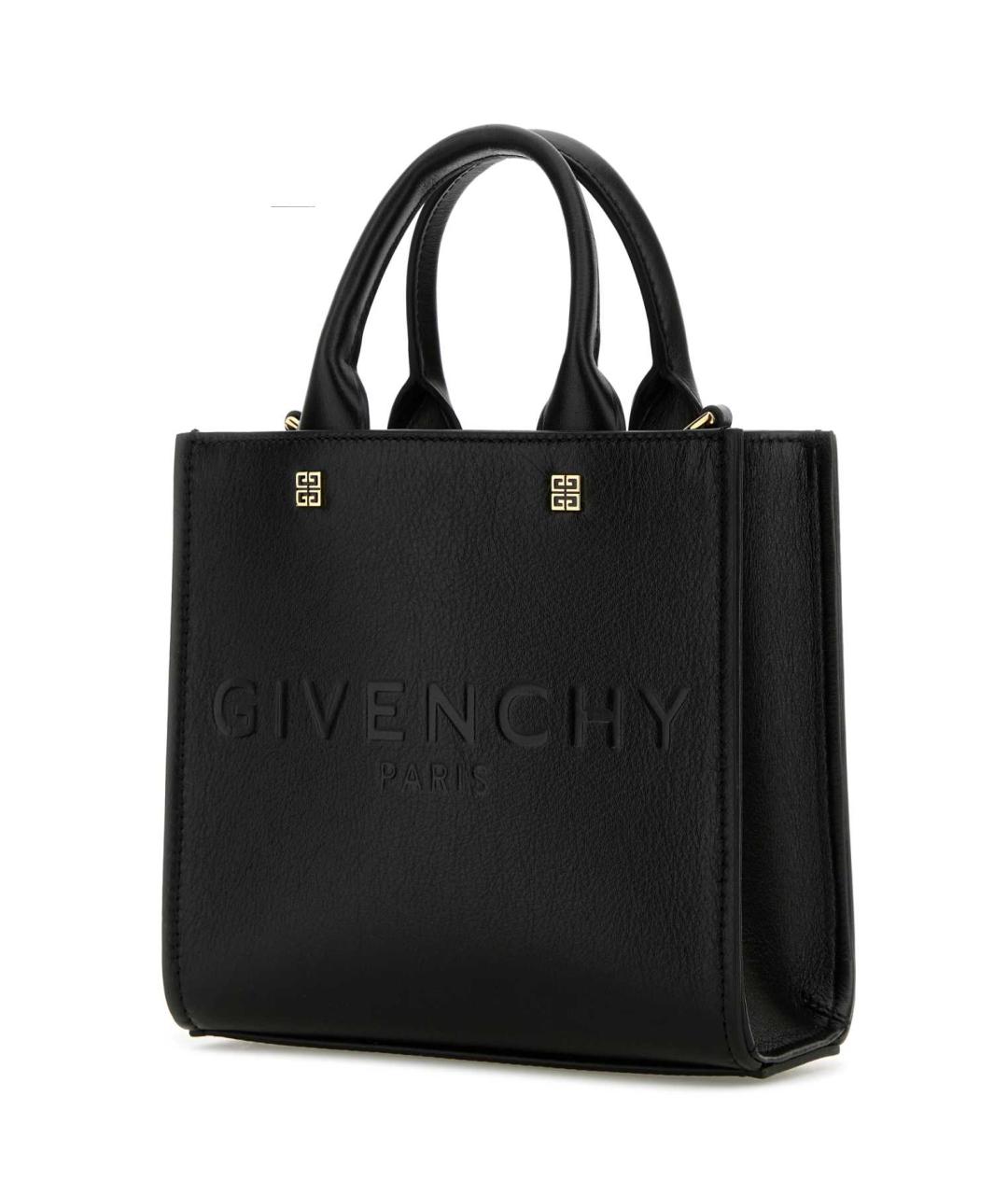 GIVENCHY Черная кожаная сумка тоут, фото 2