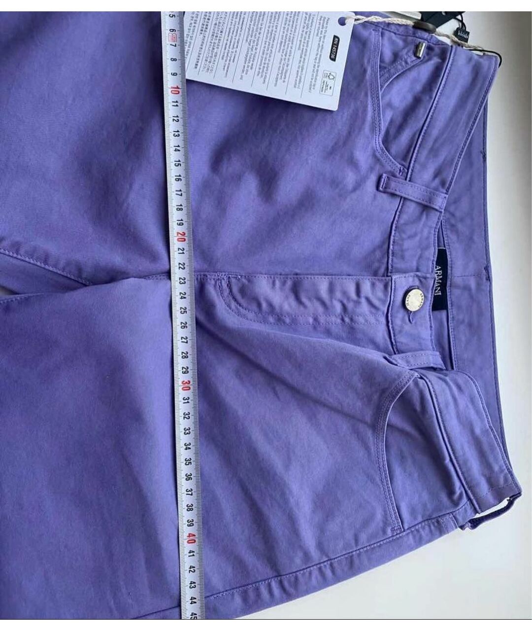 ARMANI JEANS Фиолетовые хлопковые джинсы слим, фото 7