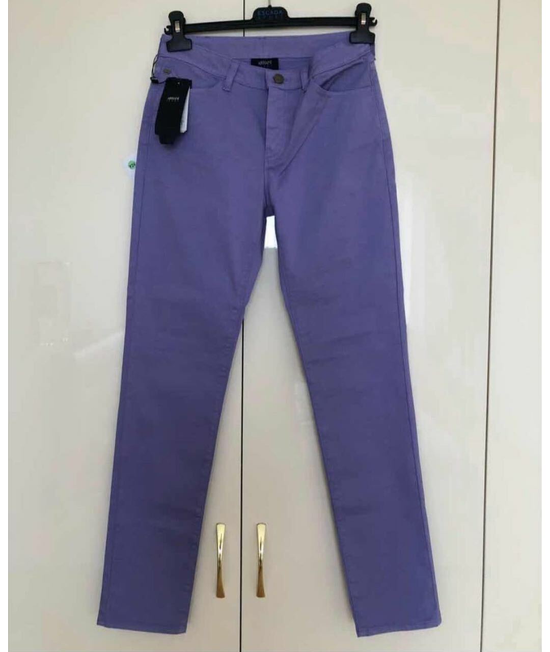 ARMANI JEANS Фиолетовые хлопковые джинсы слим, фото 4
