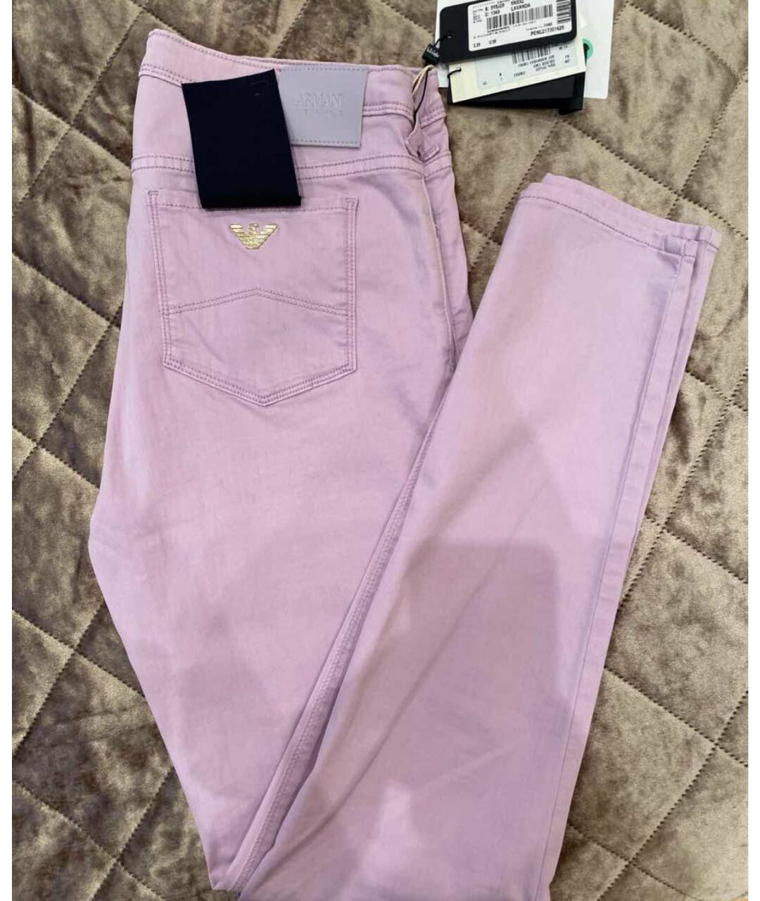 ARMANI JEANS Розовые хлопковые джинсы слим, фото 4