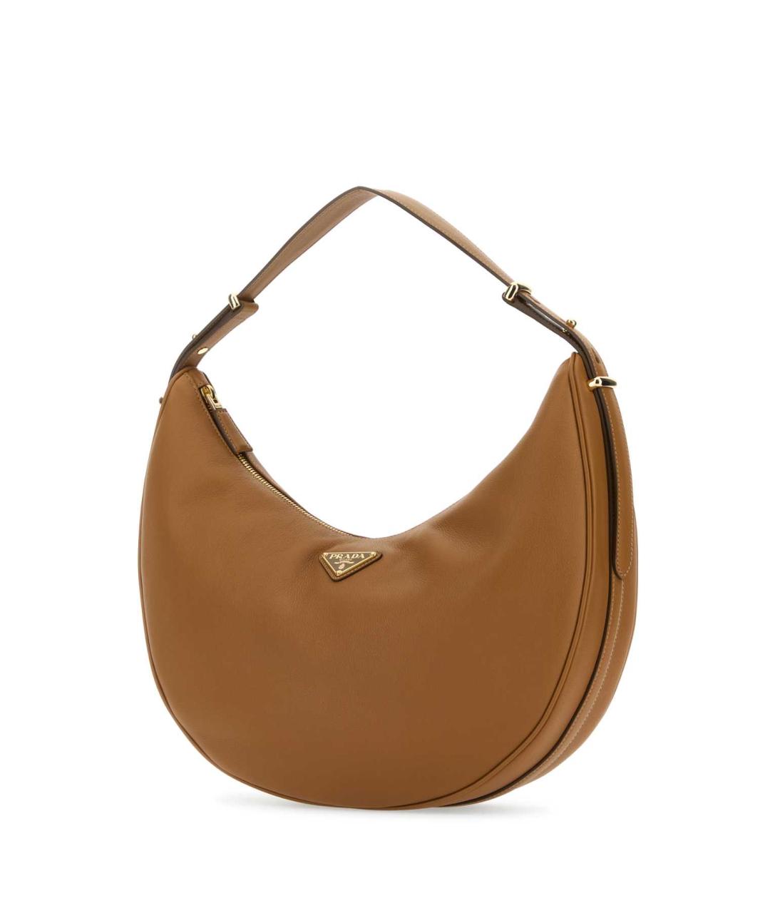 PRADA Коричневая кожаная сумка с короткими ручками, фото 2