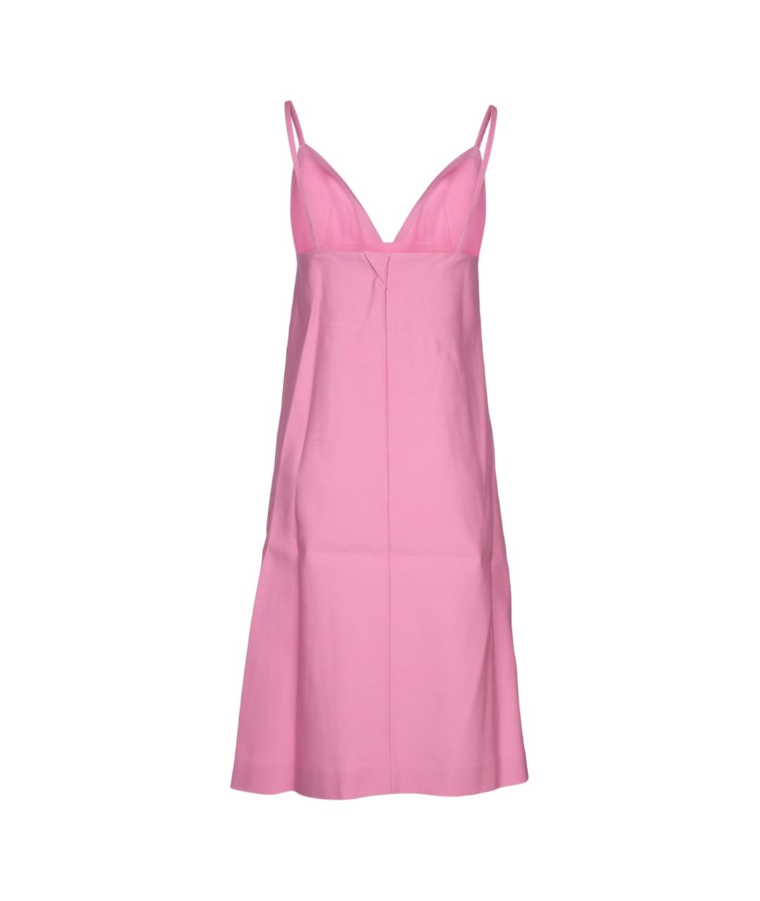 JACQUEMUS Розовое шерстяное коктейльное платье, фото 2