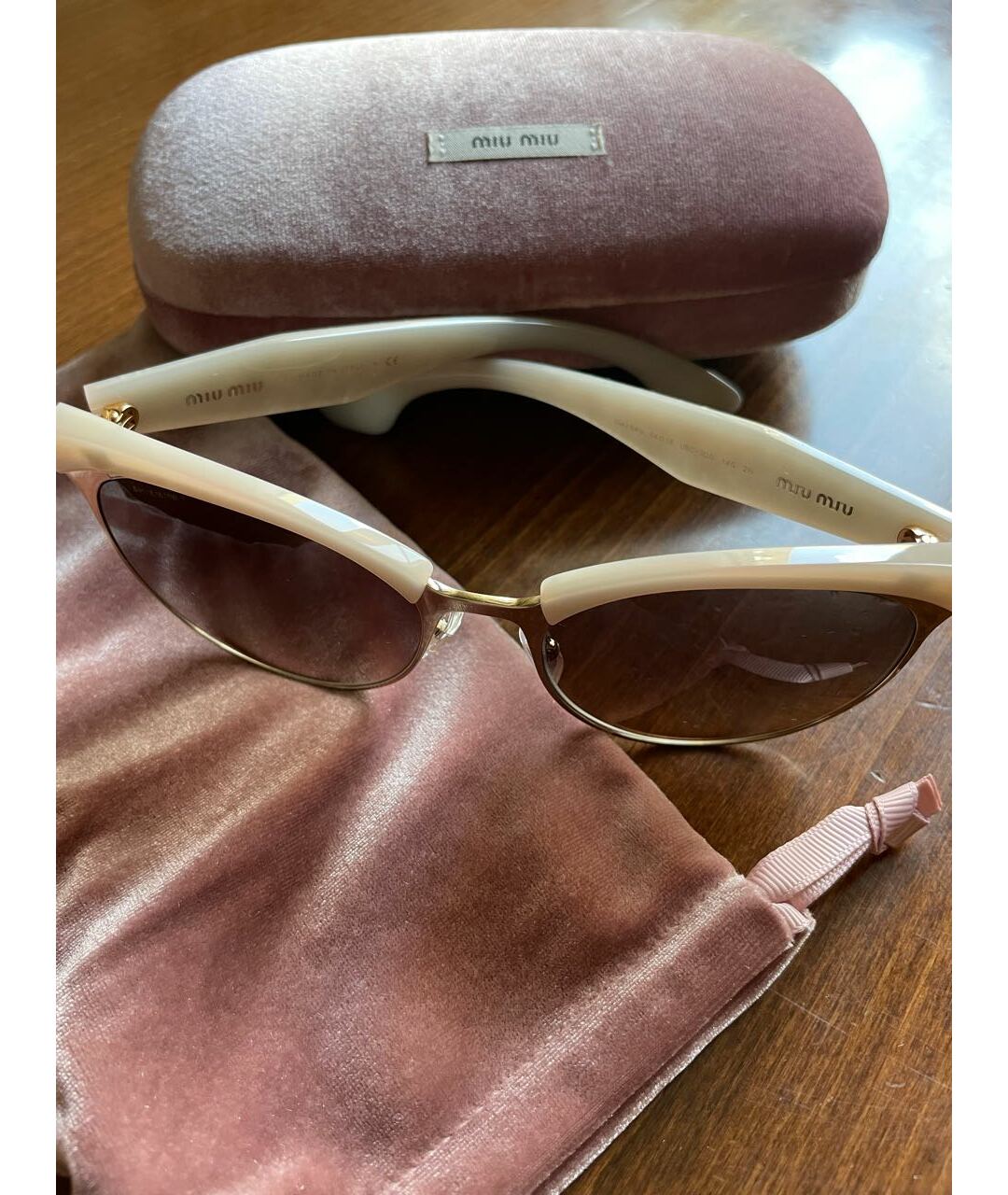 MIU MIU Розовые пластиковые солнцезащитные очки, фото 3