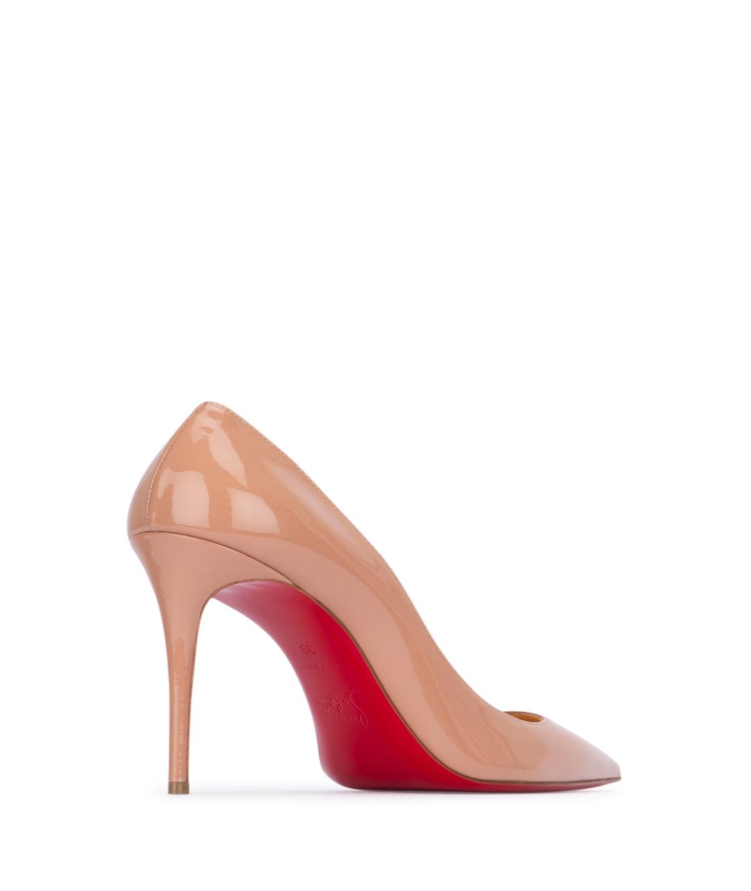 CHRISTIAN LOUBOUTIN Бежевые кожаные туфли, фото 3