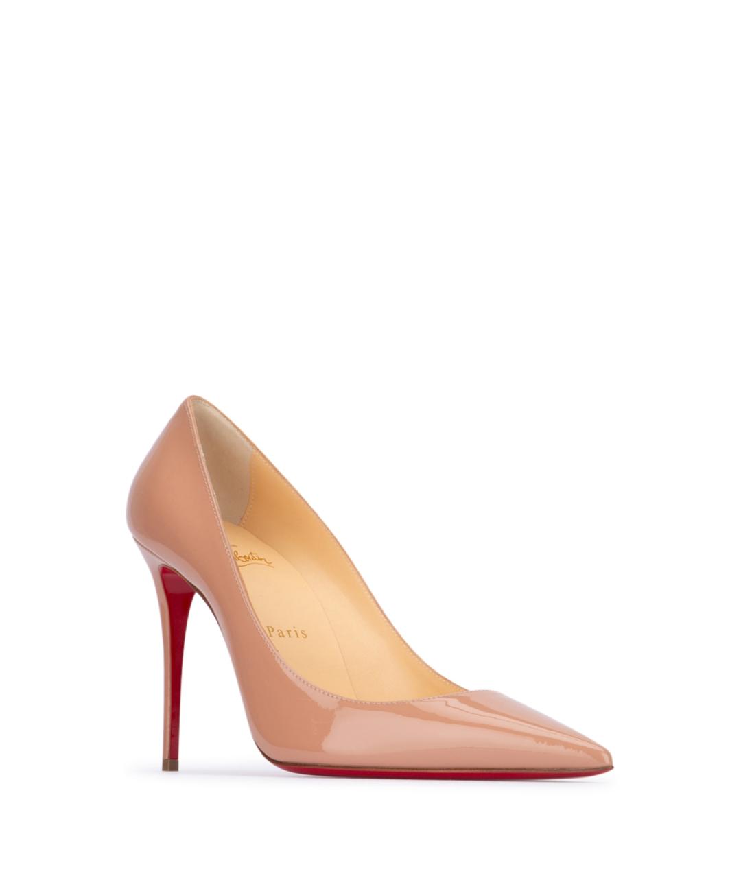 CHRISTIAN LOUBOUTIN Бежевые кожаные туфли, фото 2