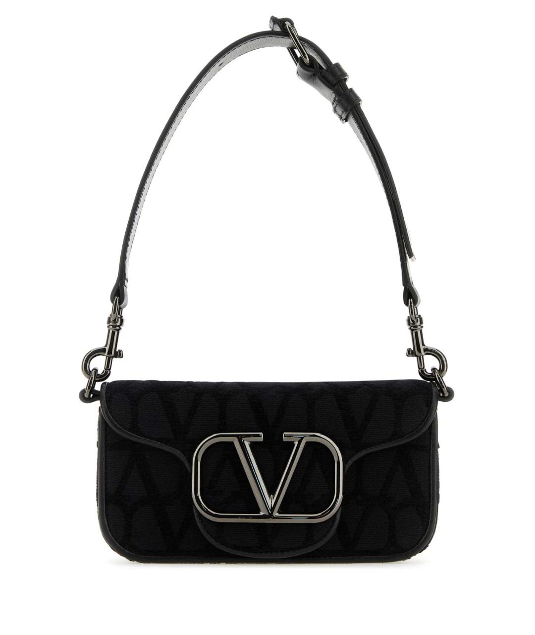 VALENTINO Черная тканевая сумка на плечо, фото 1