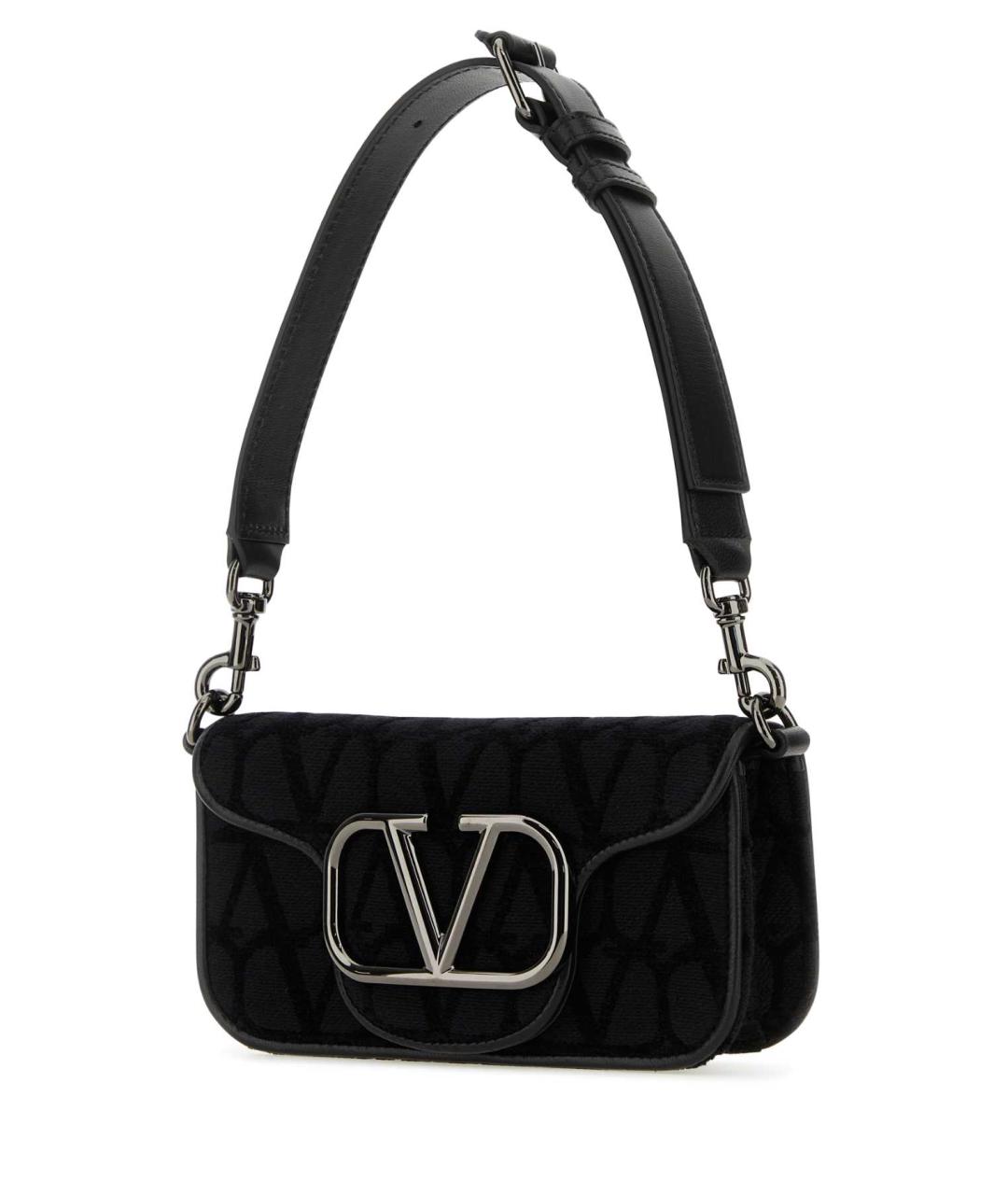 VALENTINO Черная тканевая сумка на плечо, фото 2