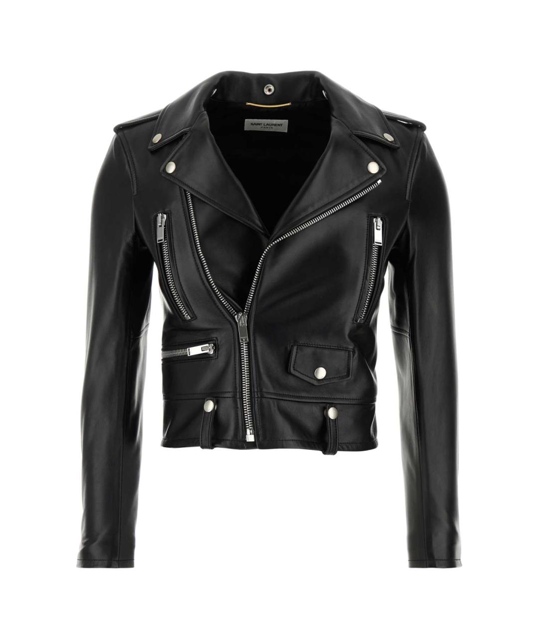 SAINT LAURENT Черная кожаная куртка, фото 1