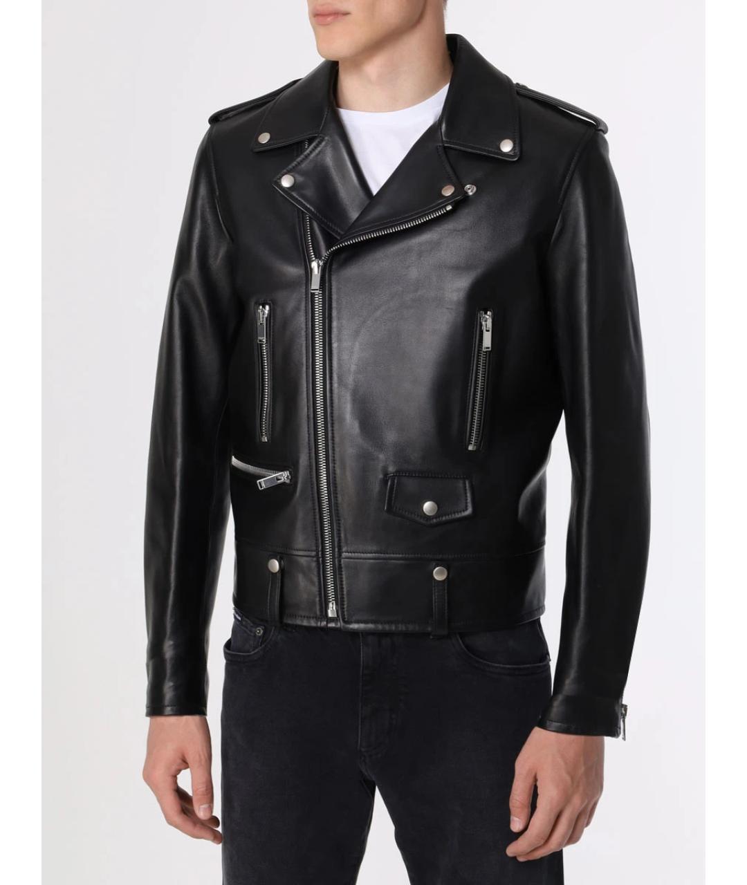 SAINT LAURENT Черная кожаная куртка, фото 4