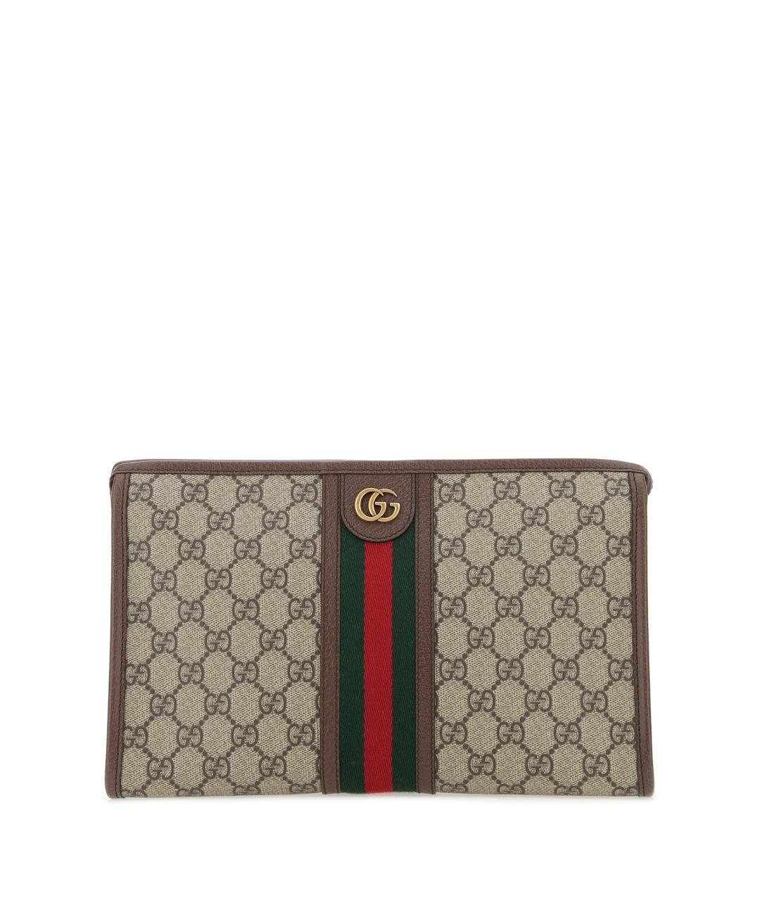 GUCCI Коричневая тканевая папка для документов, фото 1