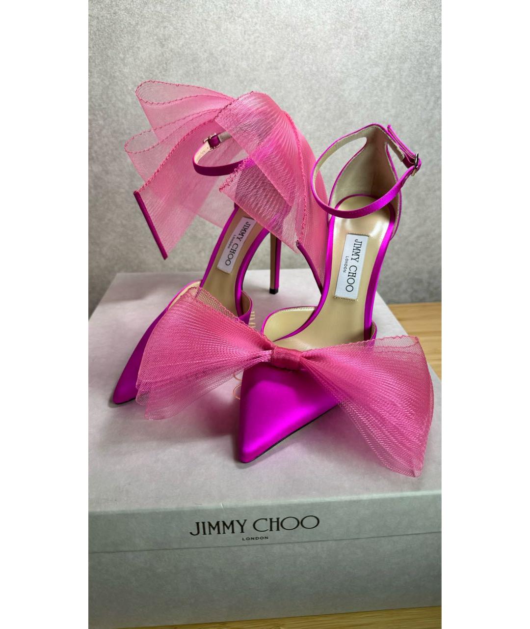 JIMMY CHOO Фуксия текстильные туфли, фото 8