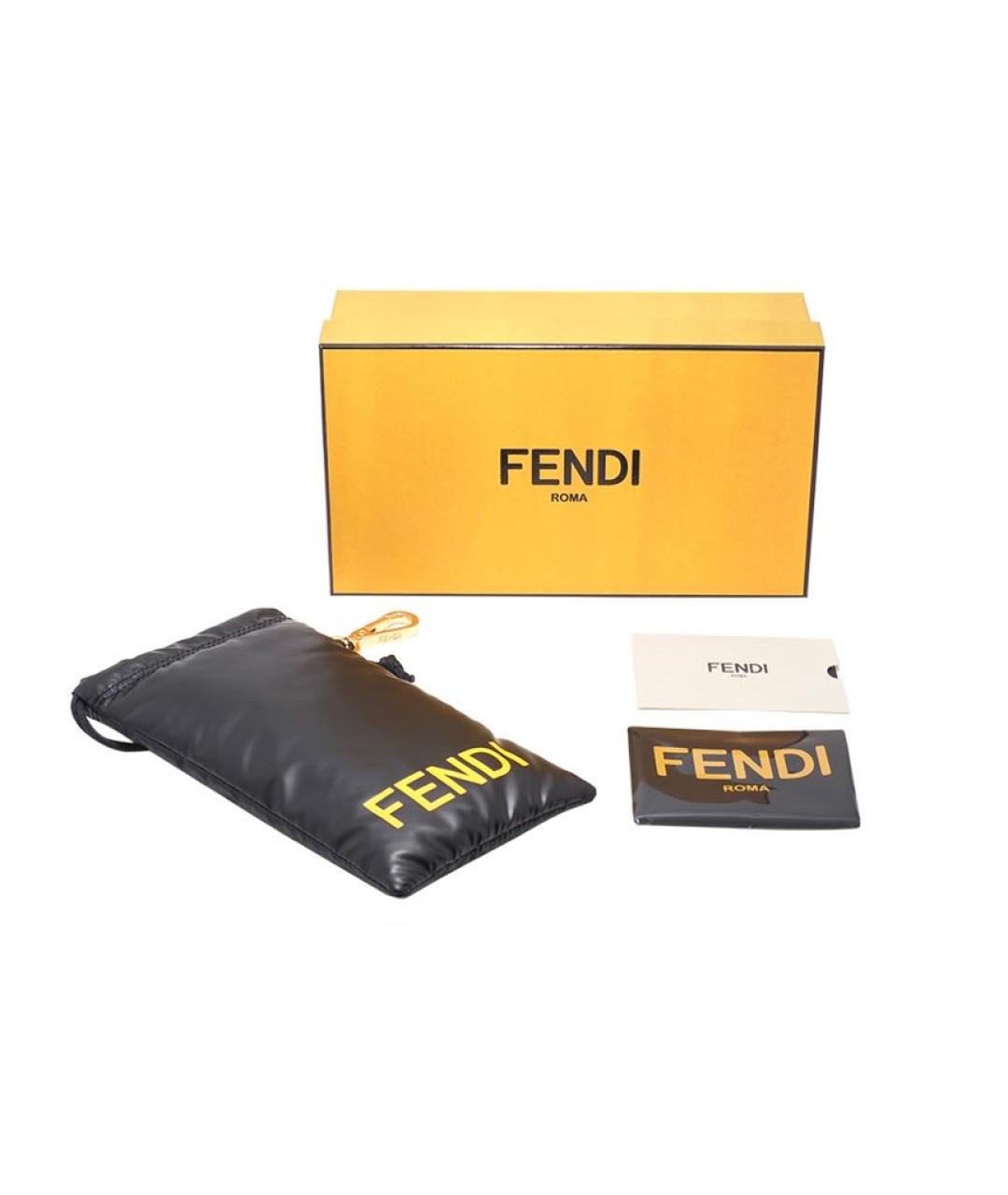 FENDI Желтые металлические солнцезащитные очки, фото 4