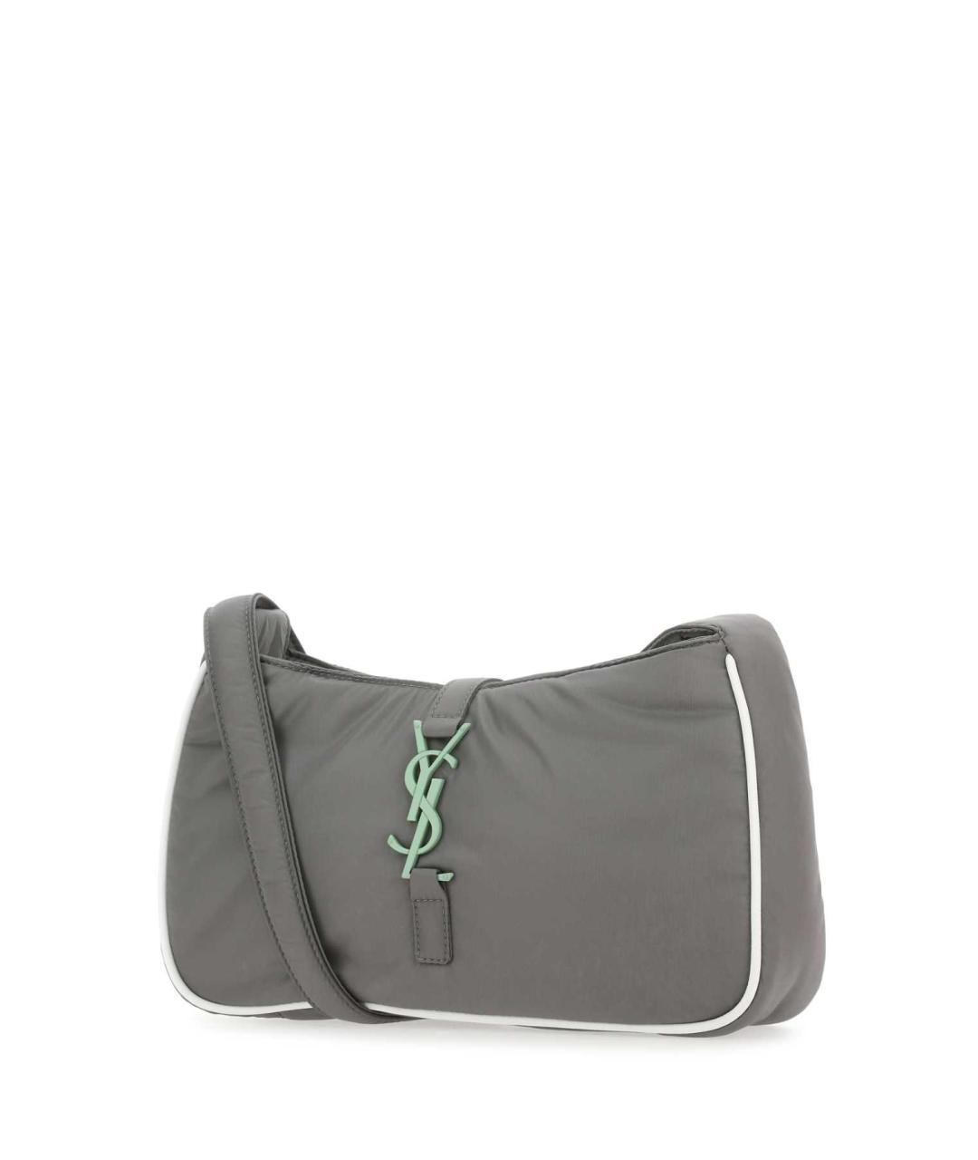 SAINT LAURENT Серая синтетическая сумка на плечо, фото 2
