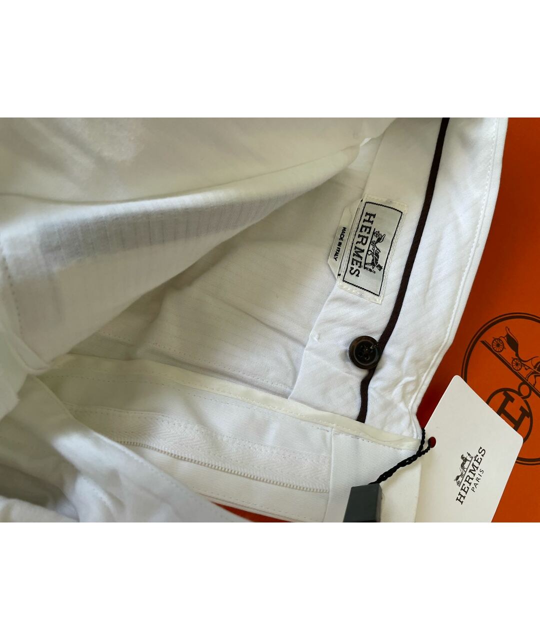 HERMES PRE-OWNED Белые хлопковые шорты, фото 5
