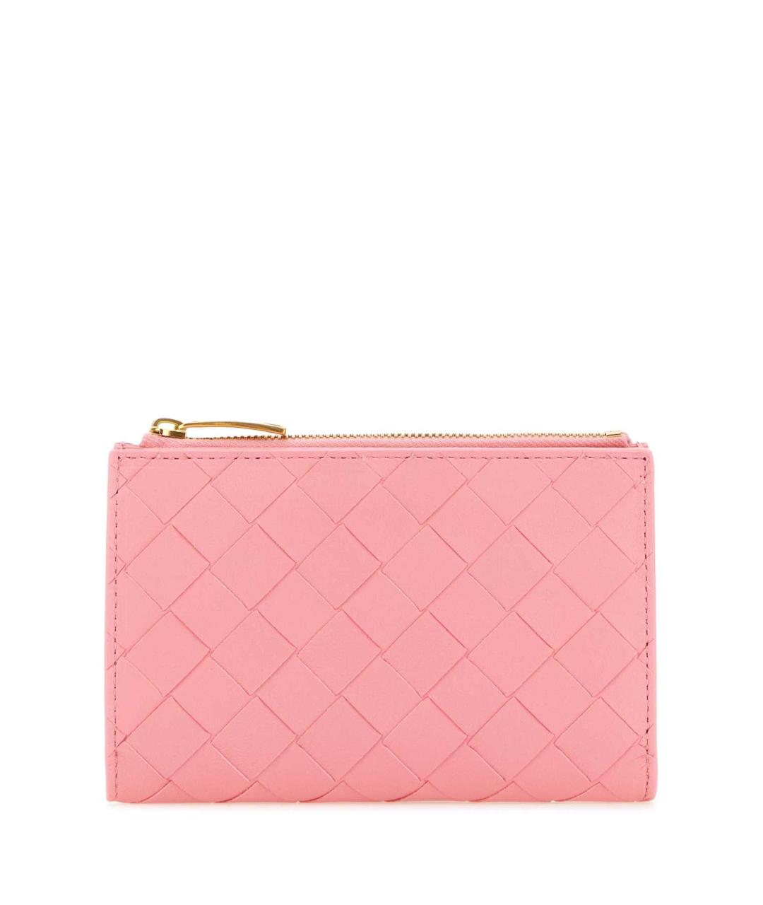 BOTTEGA VENETA Розовый кожаный кошелек, фото 1
