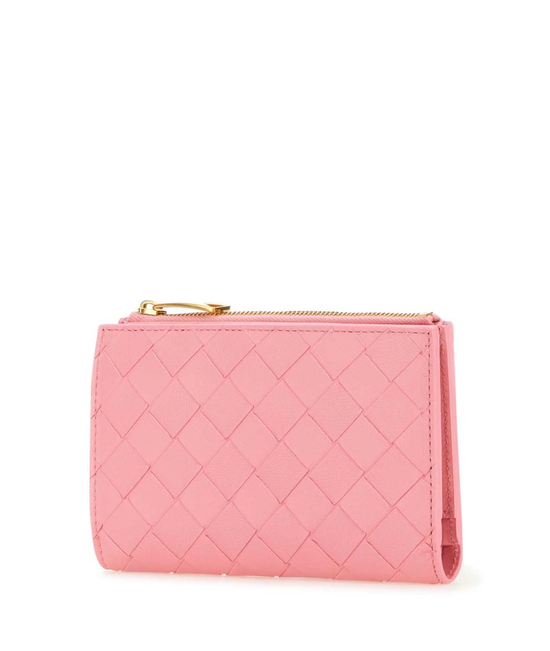 BOTTEGA VENETA Розовый кожаный кошелек, фото 2