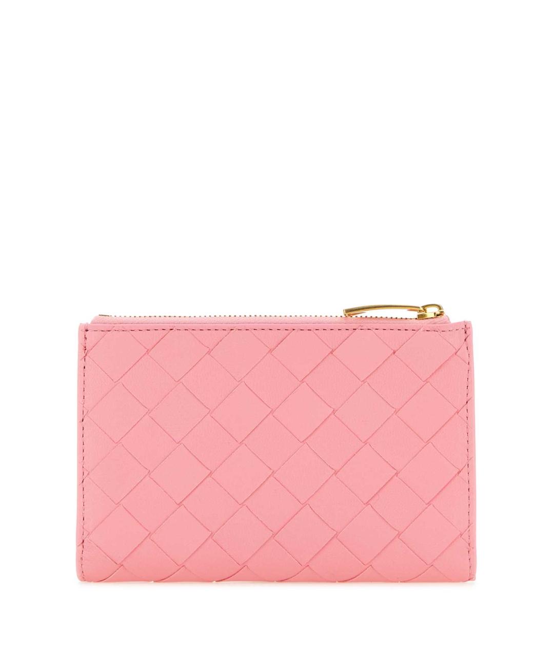 BOTTEGA VENETA Розовый кожаный кошелек, фото 3
