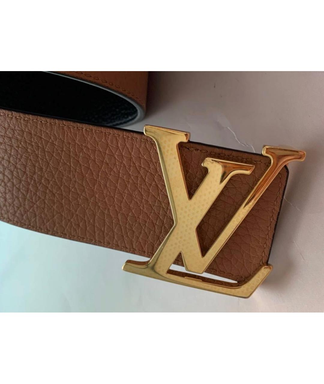 LOUIS VUITTON Черный кожаный ремень, фото 3