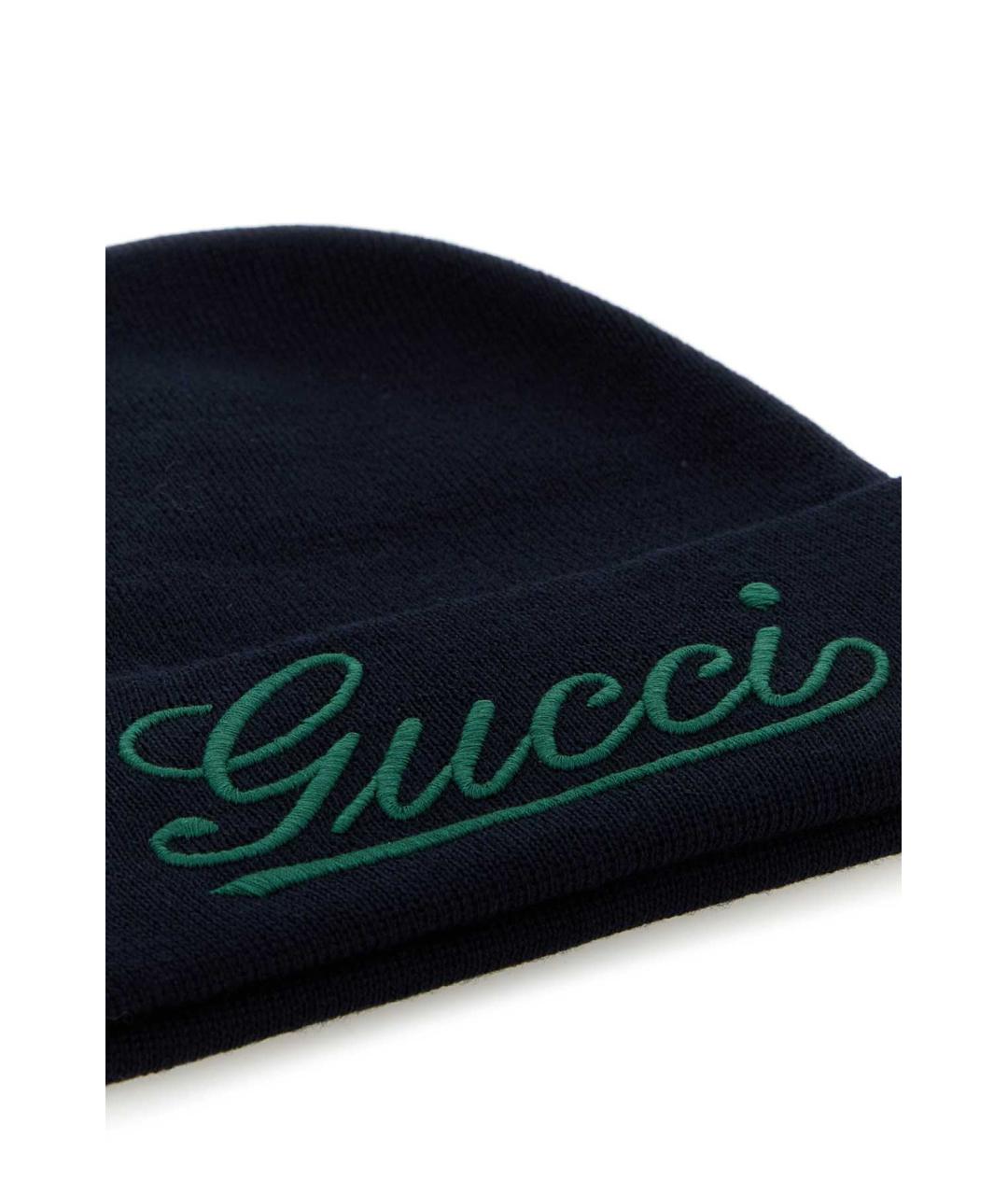 GUCCI Синяя шерстяная шапка, фото 3