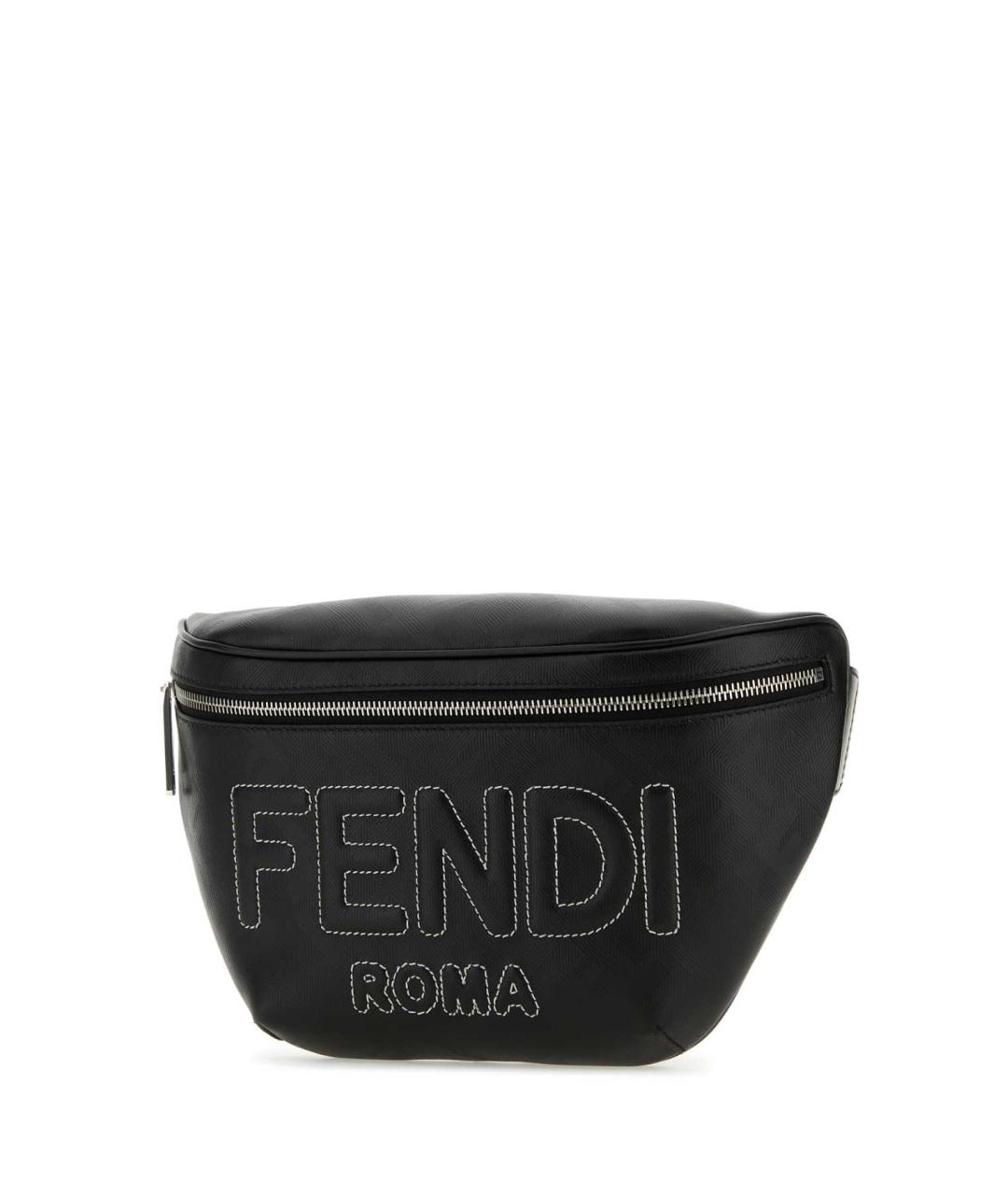 FENDI Черная кожаная поясная сумка, фото 2