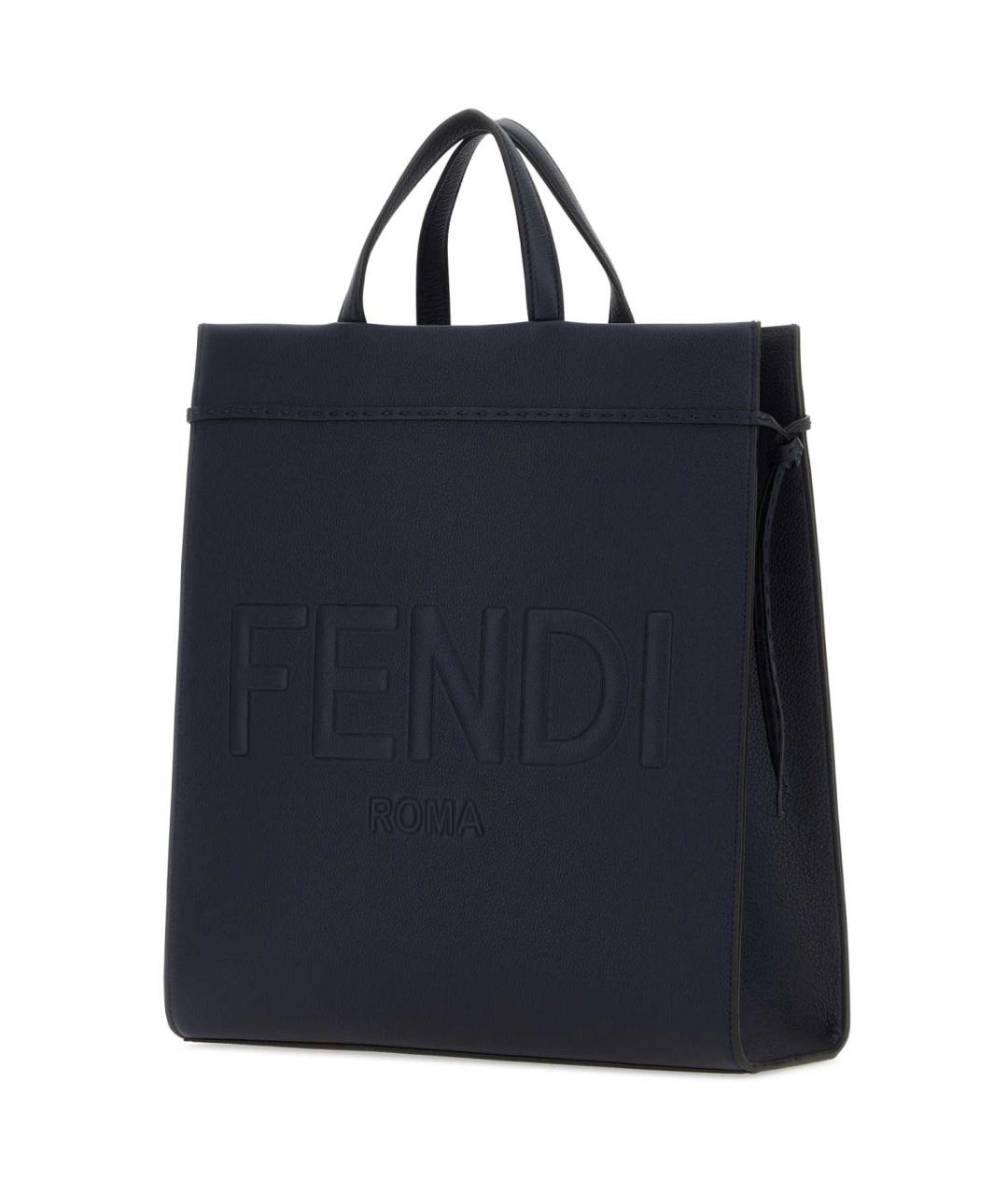 FENDI Синяя кожаная сумка тоут, фото 2