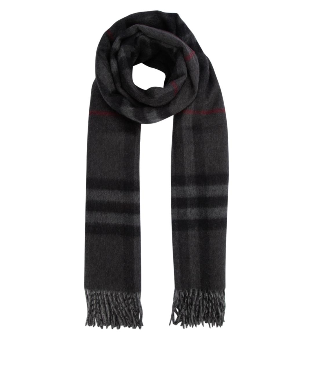 BURBERRY Серый кашемировый шарф, фото 1
