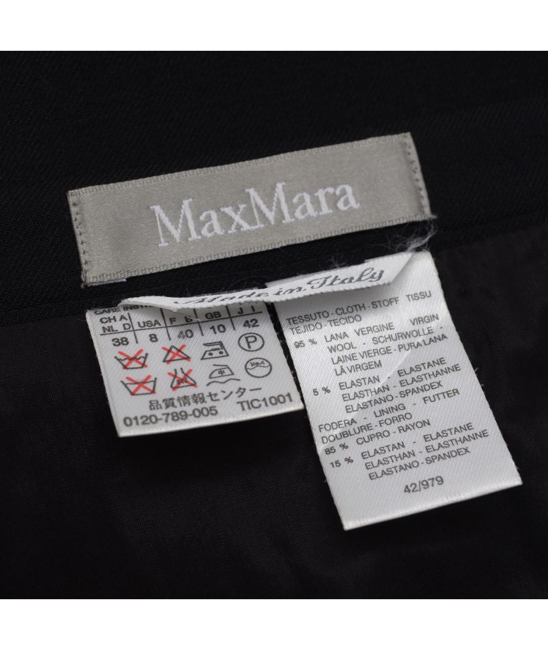 MAX MARA Черная шерстяная юбка мини, фото 4