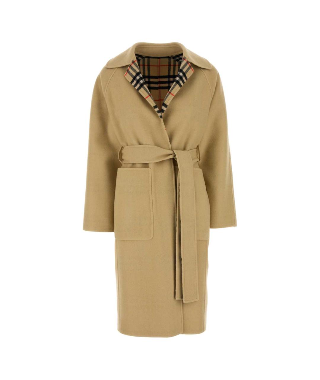 BURBERRY Бежевое шерстяное пальто, фото 1